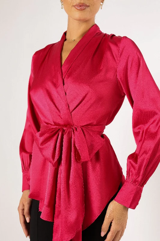 Aydin Wrap Top - Magenta