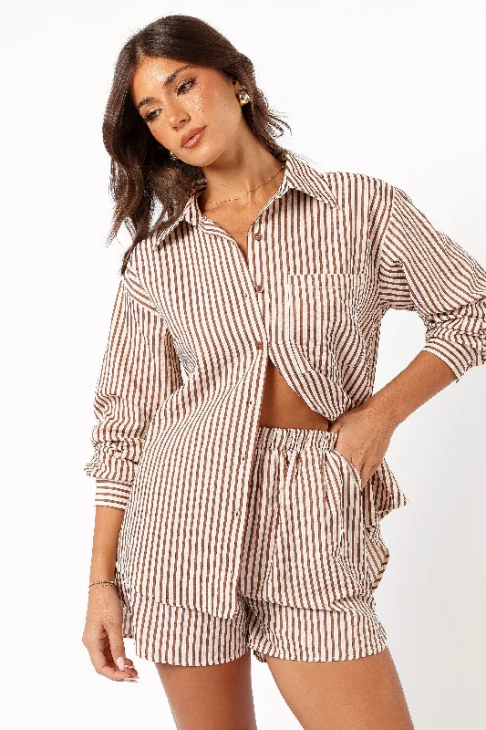 Kennie Top - Brown Stripe