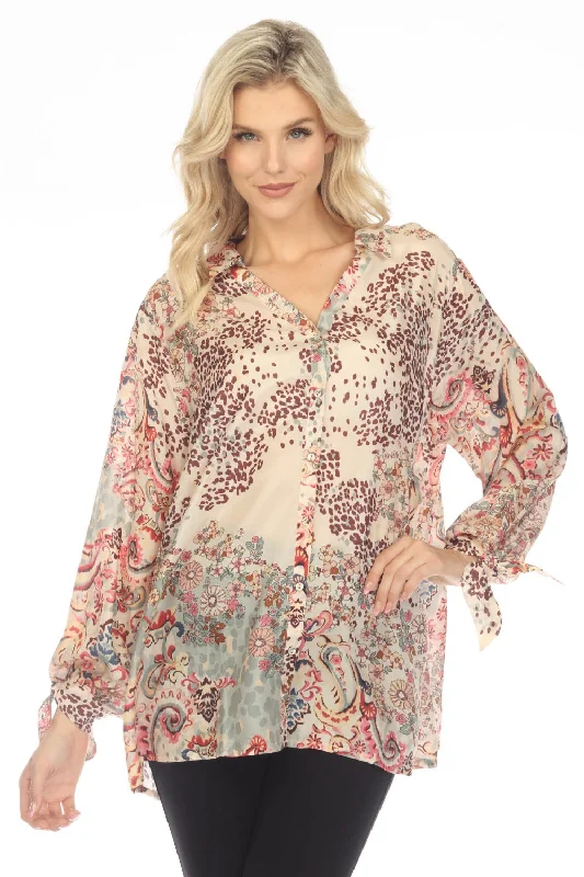 Johnny Was Jungle Paisley Rasvana Blouse Plus Size C10623A1X