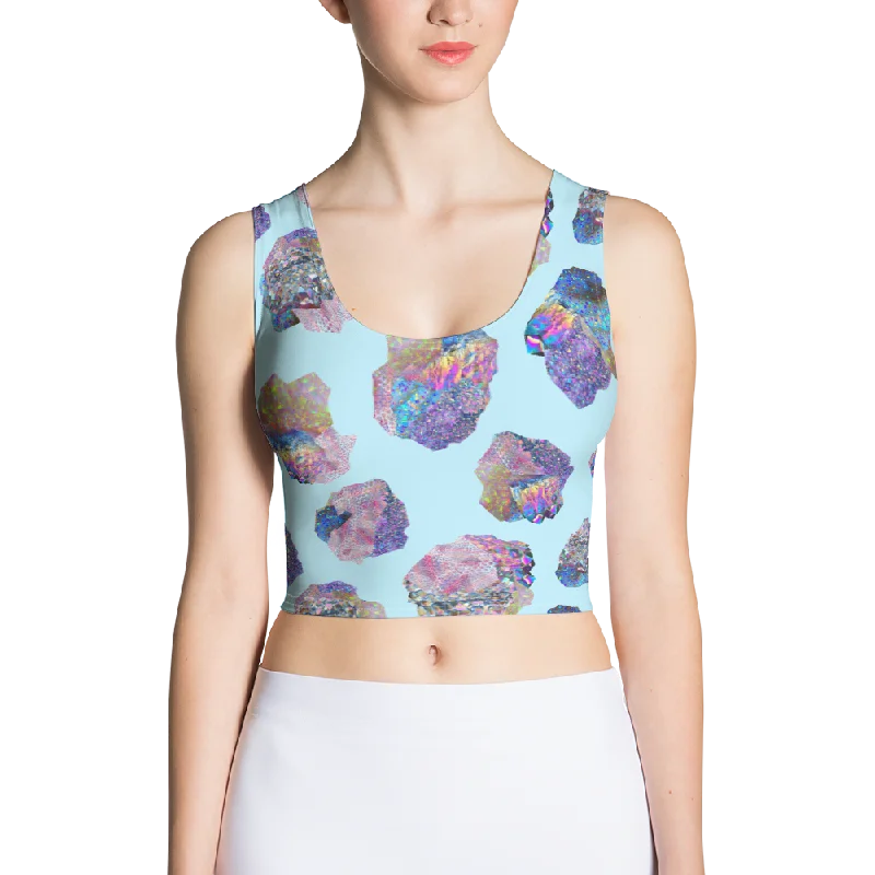 Blue Crystal Cluster Crop Top