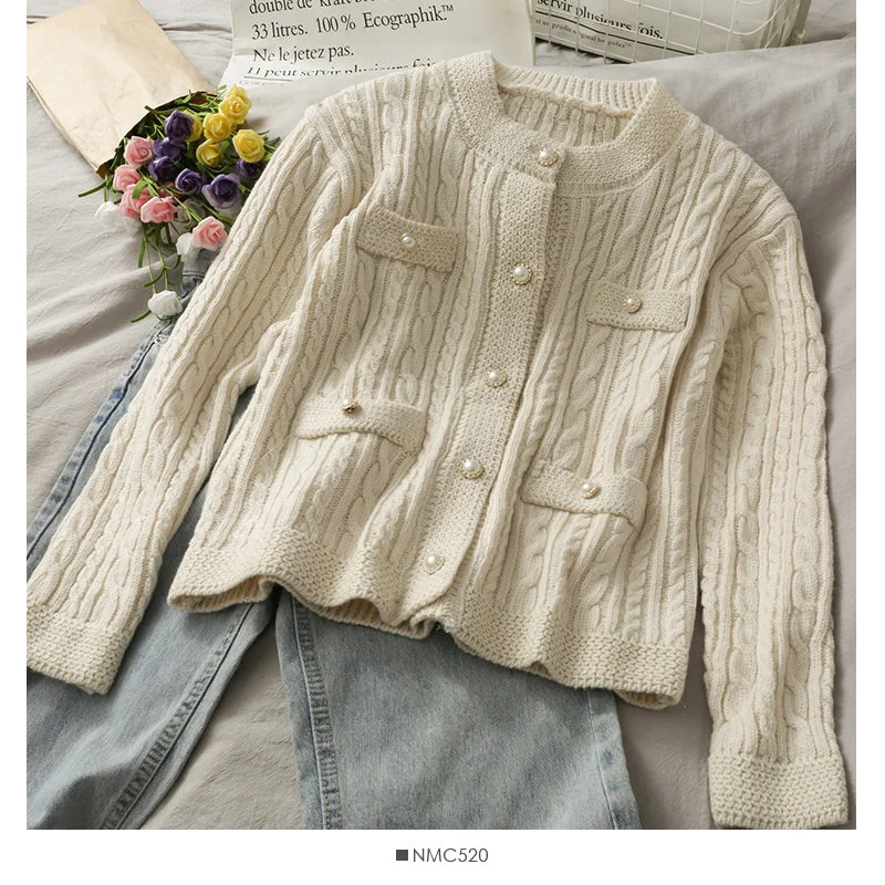 Sweater women's autumn linen long sleeve sweater  1734