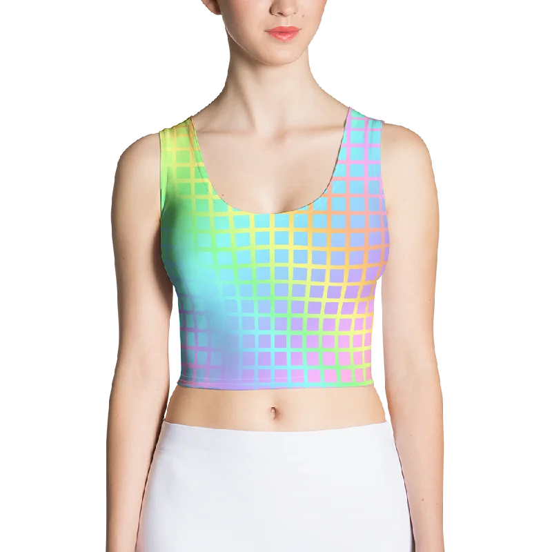 Rainbow Grid Crop Top