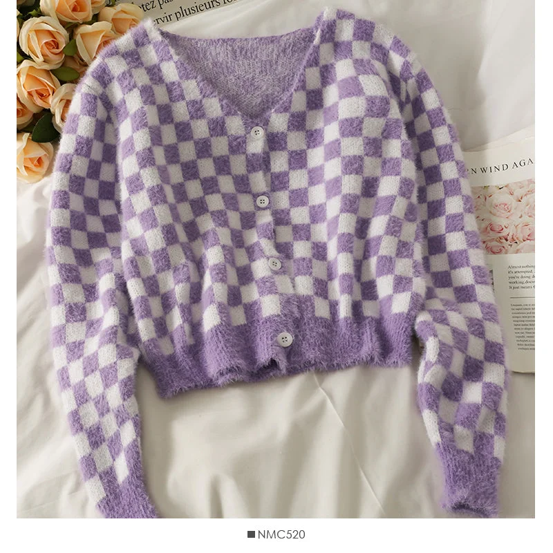 Women's sweater is loose and thin, short and versatile  1738