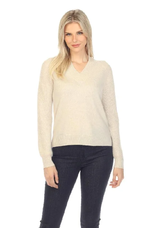 Johnny Was Casey Cashmere Whipstitch Pullover Sweater Top Boho Chic M60622