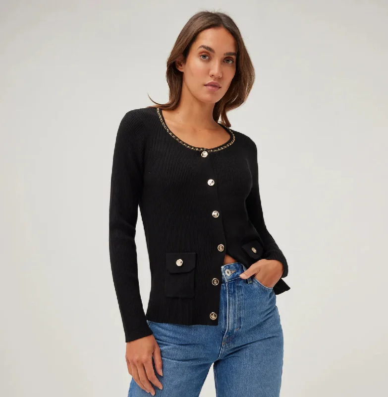 Leo & Ugo black rib cardi