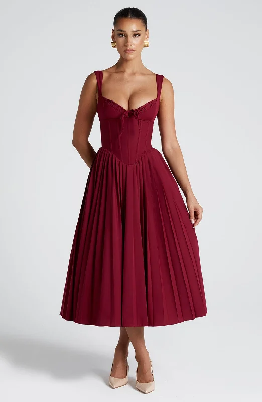 Natassia Midi Dress - Berry