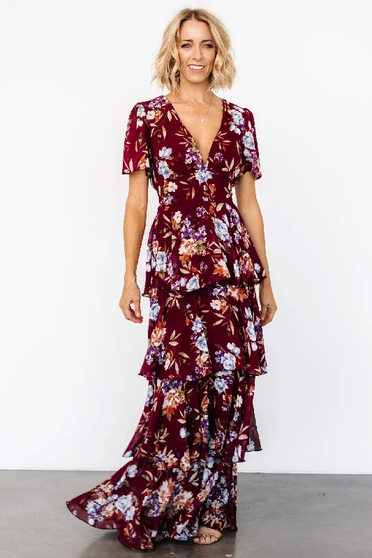 Montaigne Ruffle Maxi Dress | Mulberry Floral