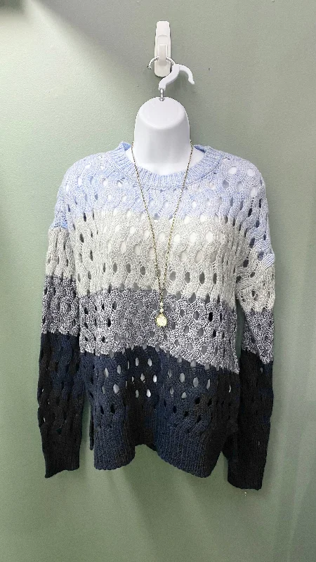 Charlie B Open Weave Blue Sweater