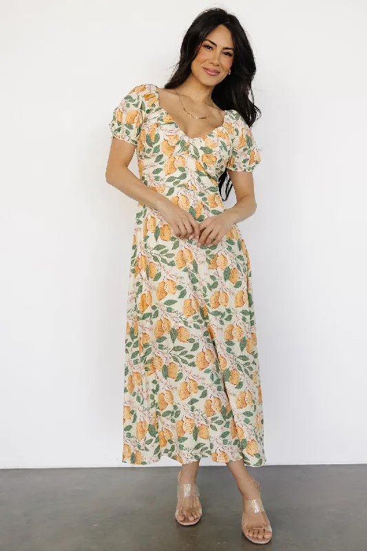 Amalfi Midi Dress | Lemon Print