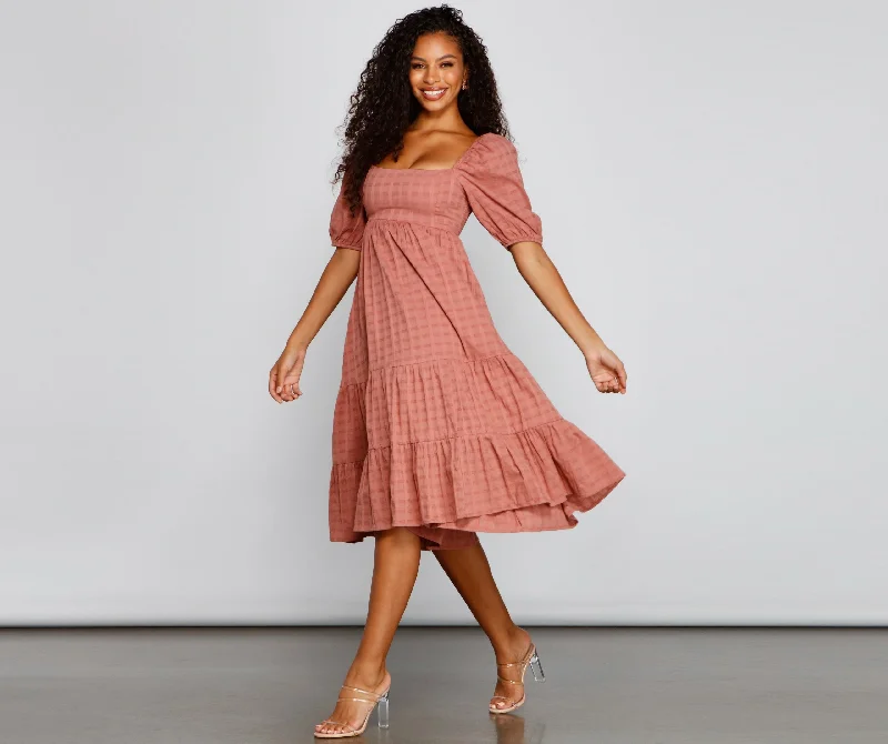 Sweet Beauty Stylish A-Line Midi Dress