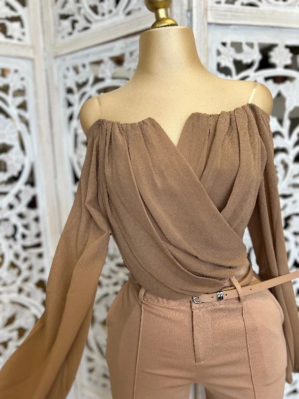 Mocha Wrapped Blouse