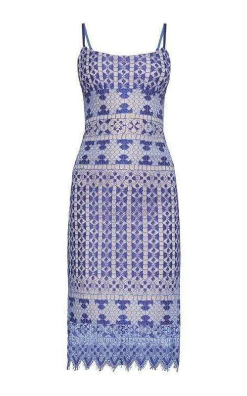 Alese Geometric Lace Midi Dress