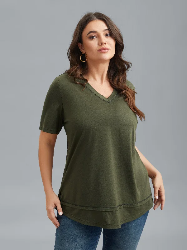 V-Neck Half-Sleeve T-Shirt