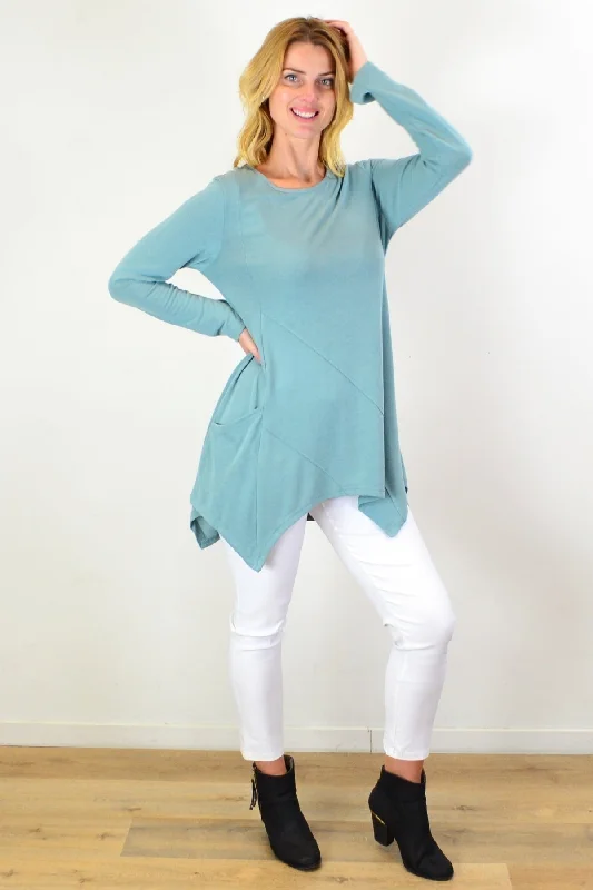 Sage Green Knit Tunic Top