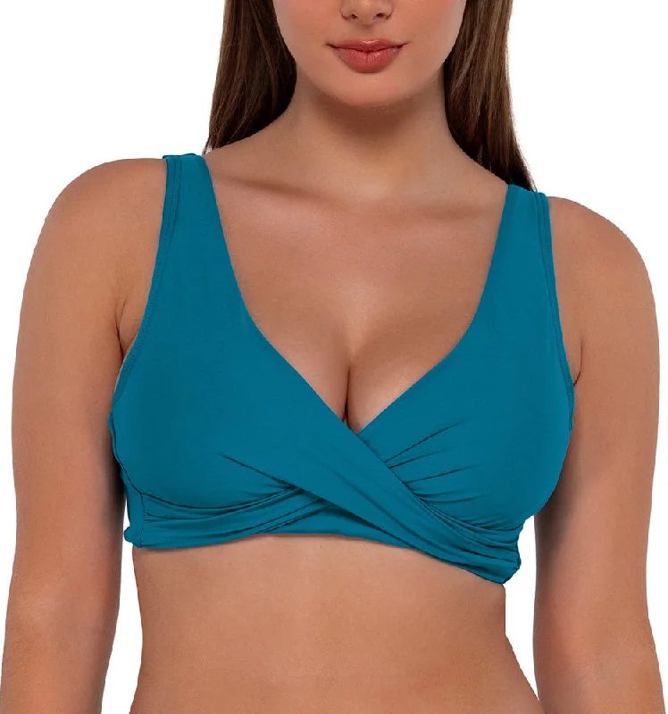 Sunsets Swimwear Elsie Avalon Teal Wrap Front Underwire Bikini Top 523