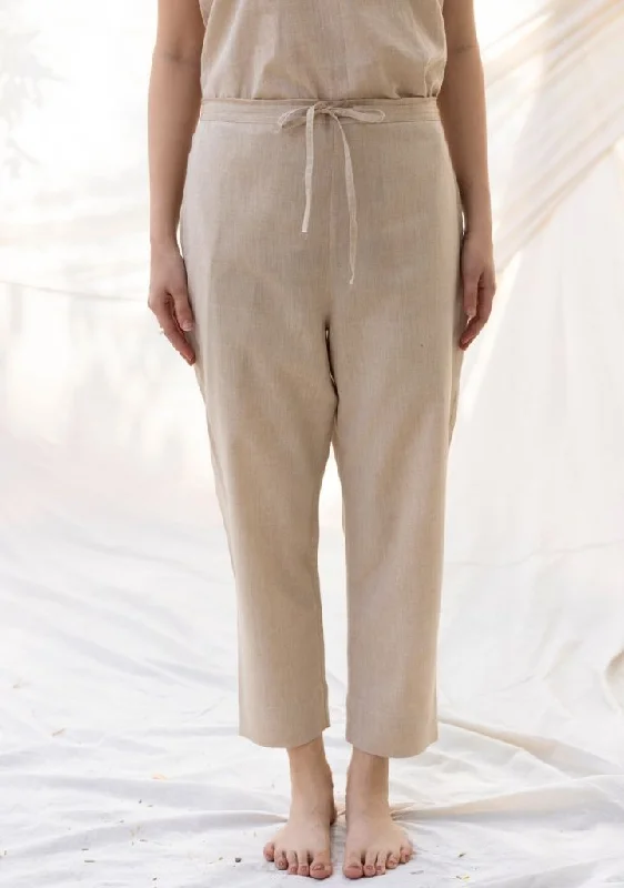 Beige Straight Pants