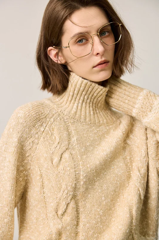 LILY Textured High Neck Sweater