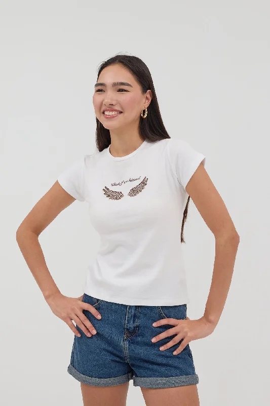 Leopard Winged Short Sleeve T-Shirt