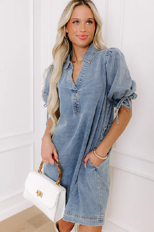 Bistro Hangout Denim Mini Dress