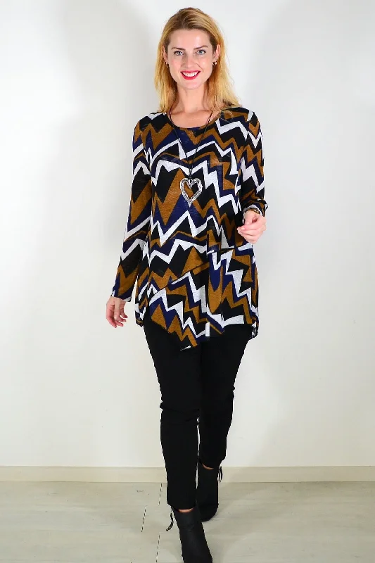 Double Layered Zig Zag Tunic Top