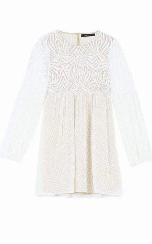 Kitra Lace Peasant Dress