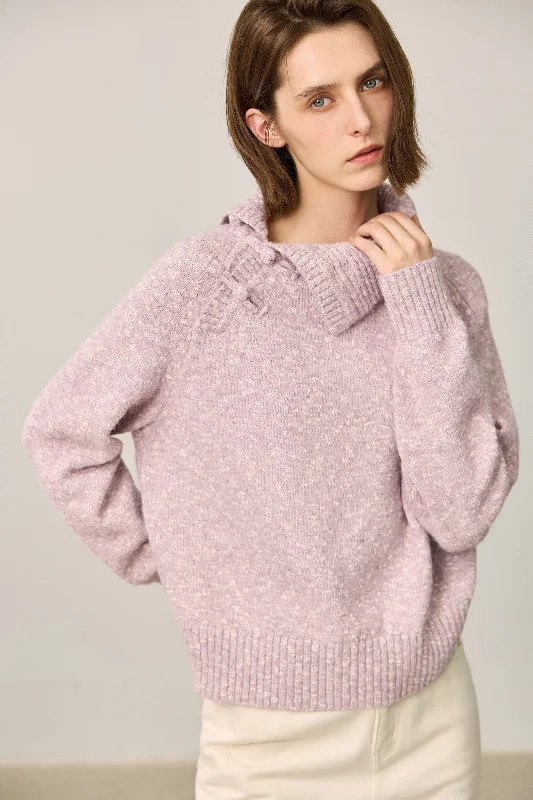 LILY Handcrafted Knot Collared Sweater