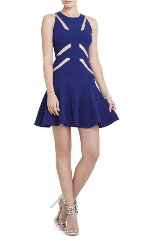 Solie Tulle Insert Cut Out Blue Dress