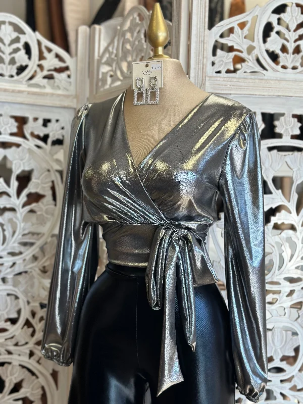 Silver Wrapped Blouse