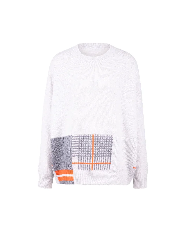 Wool Cashmere Wale Check Knit Top