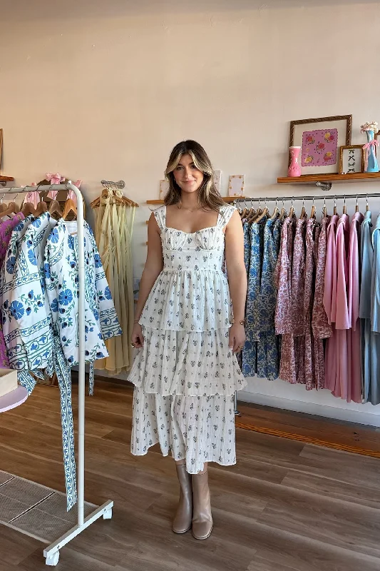 Paris Midi Dress in Blue