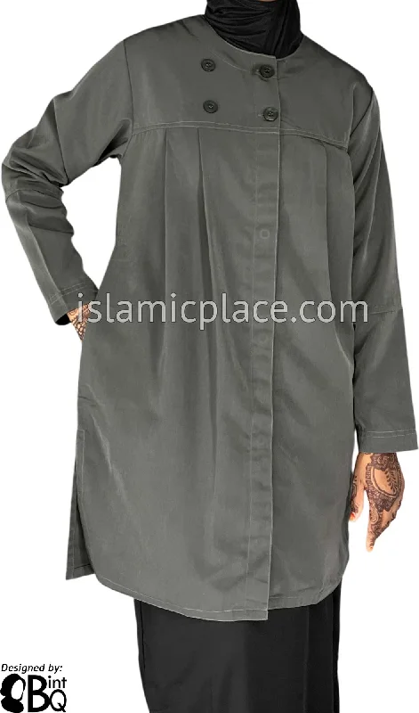 Gray Steel - Sadika Style Kameez Tunic Top by BintQ - BQ230