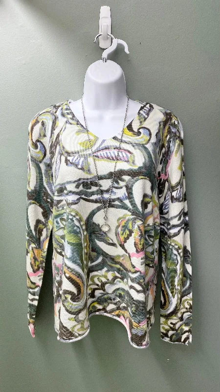 Charlie B Printed V-Neck Sweater