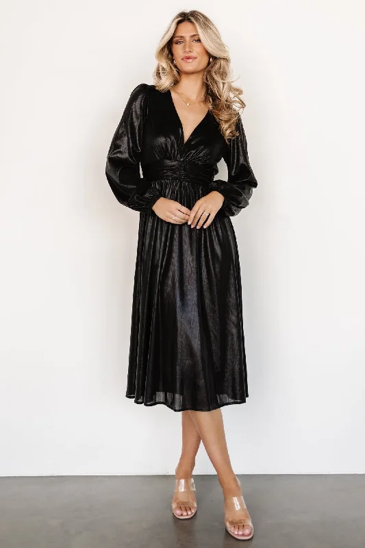 Aisha Shimmer Dress | Black