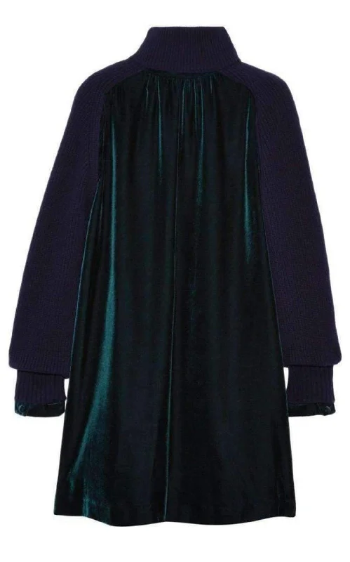 Wool Velvet Panelled Dress