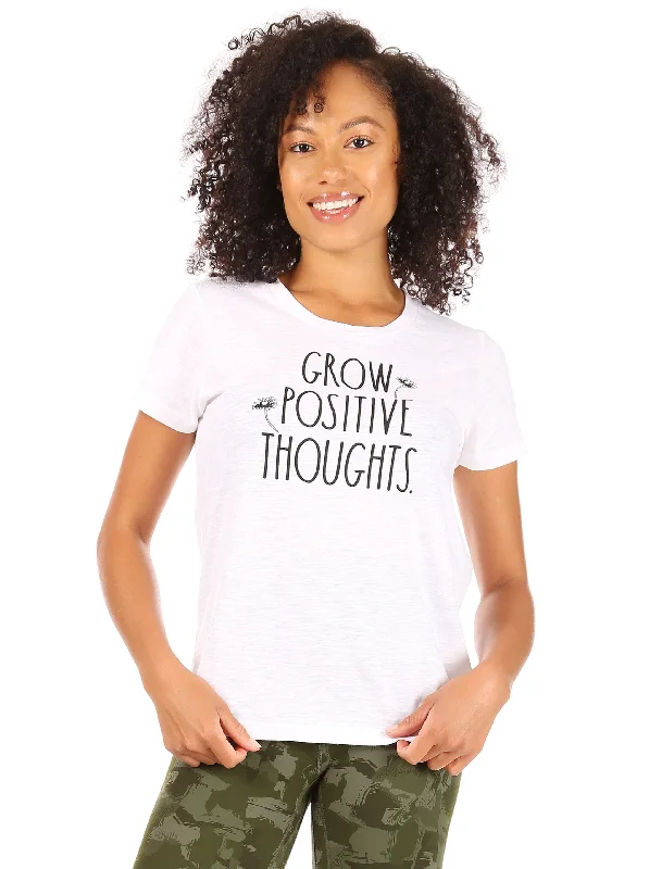 Women's "GROW POSITIVE THOUGHTS" Short Sleeve Classic Slub T-Shirt