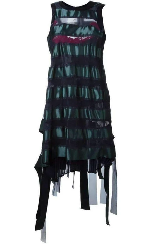 Transparent Stripe Panel Dress