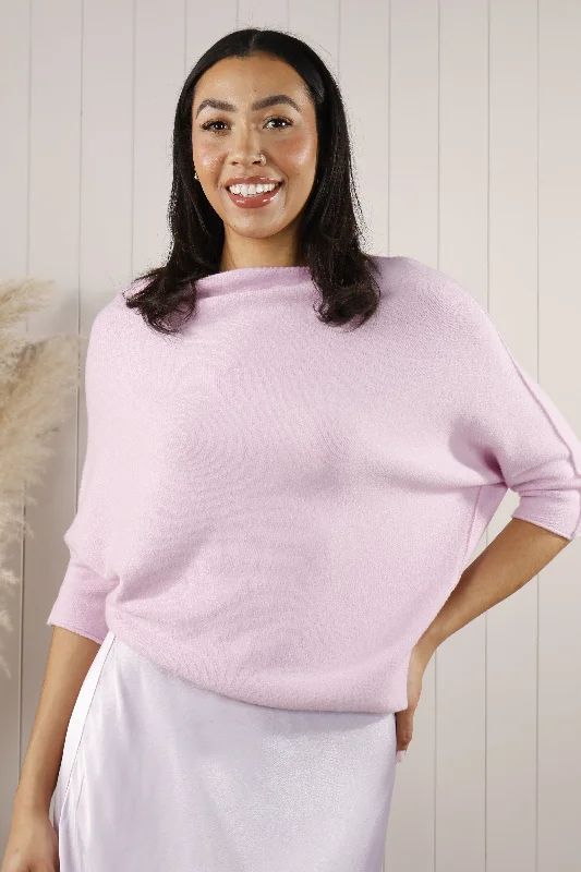 Clover Asymmetric Jumper Pink