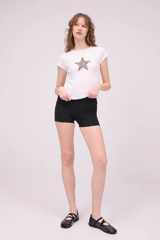 Leopard Star Crew Neck T-shirt