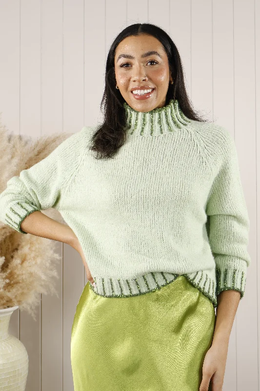 Nelle Funnel Neck Jumper Mint