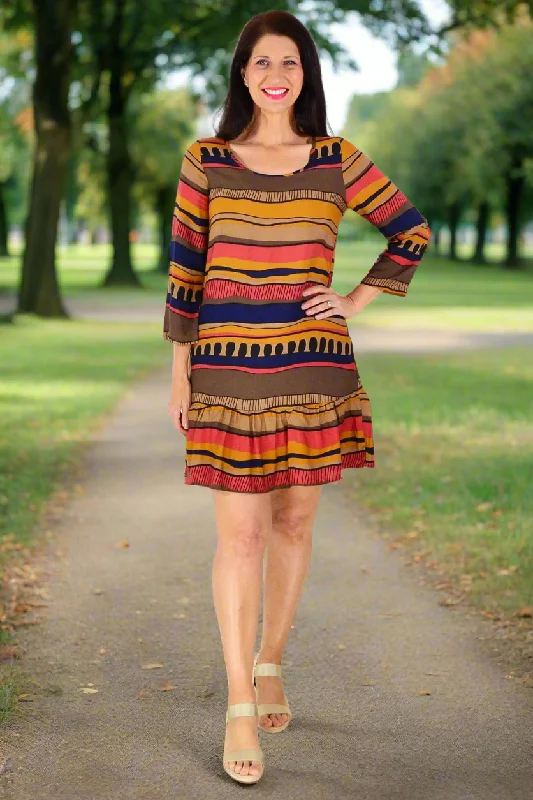 Brown Swirls Tunic Dress