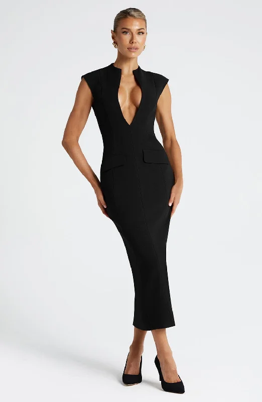 Nellie Midi Dress - Black